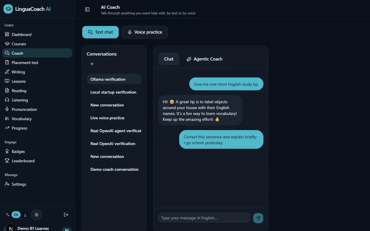 AI coach conversation