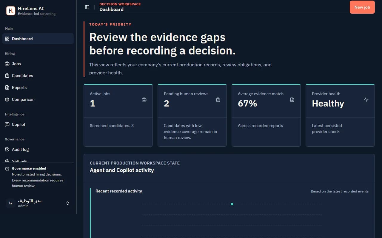 Evidence dashboard